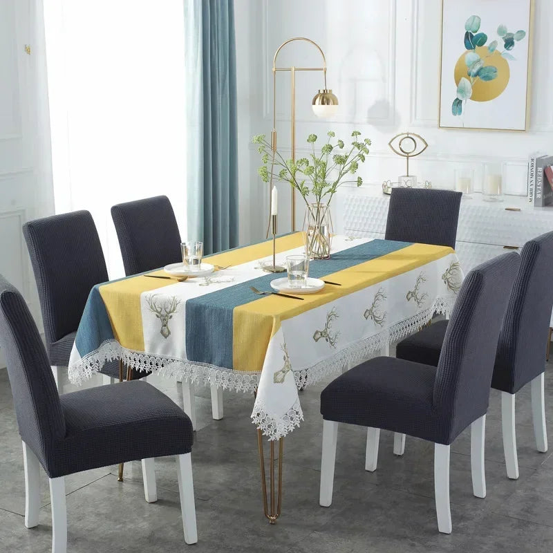 Tablecloth Dining Tabe Chair Simple Clotver Coffee Table Cloth Rectangular Home Escritorio 63V901