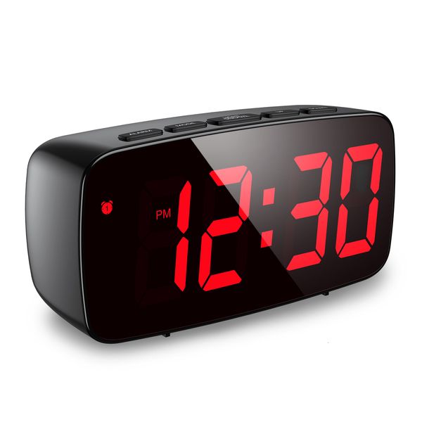 Modern LED Digital Alarm Voice Control Snooze Desk & Bedside Table Clock with Temperature Display and Night Mode - 2024