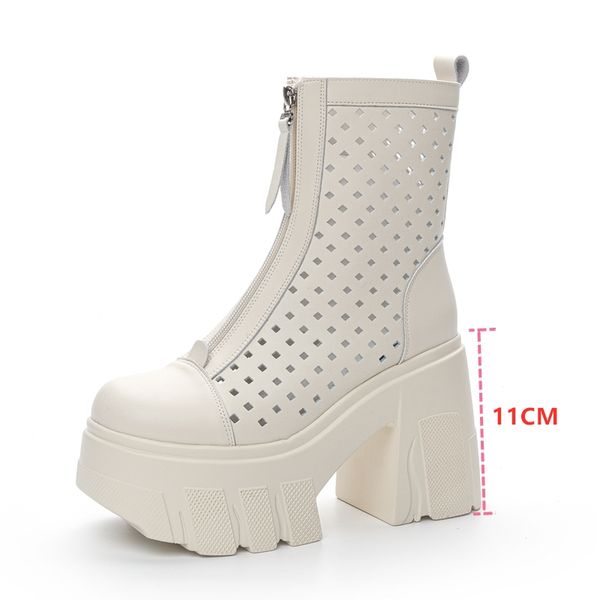 Summer AIYUQI Female Genuine Leather 2024 New Mesh Boots 11c Heel High Fashion Sandals Women 4e3c