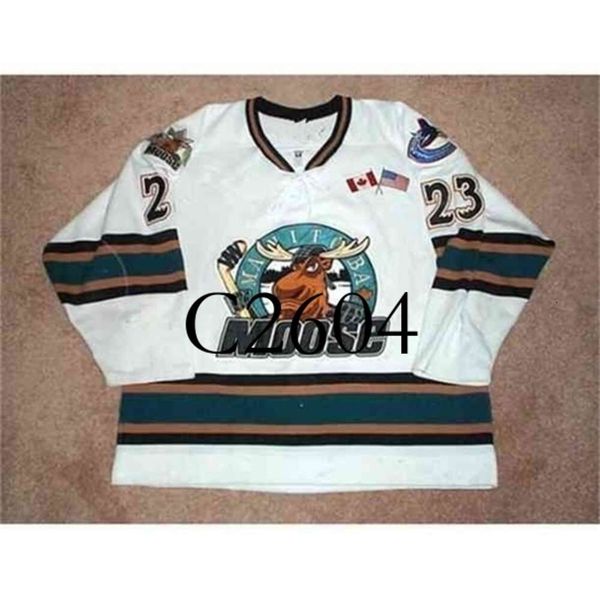 GC2604 C26 2001 02 Manitoba Moose 23 Todd Warriner hockey jersey Embroidery Stitched Custom any Number and name Jersey