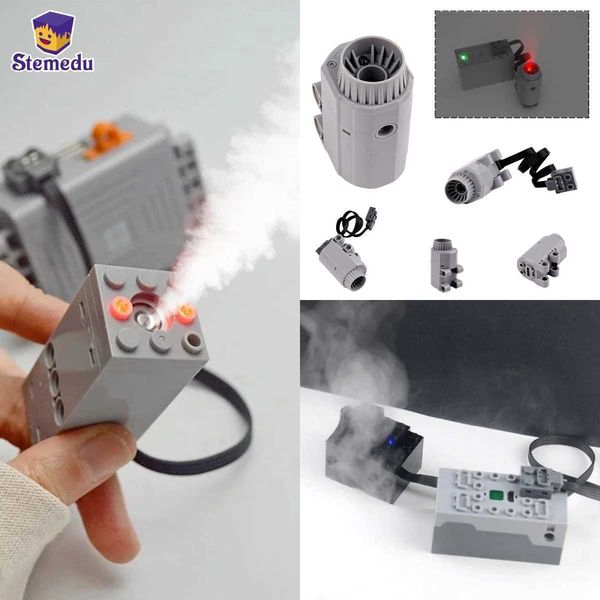 Building Blocks Automatic Spray Smoke Electric Exhaust Modified Sports Car MOC Toys Model Accessories Compatible with edsC250211