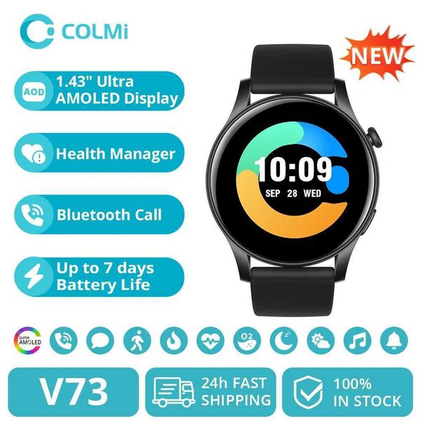 COLMI V73 smartwatch AMOLED display BT call health fitness tracking smartwatch T241213