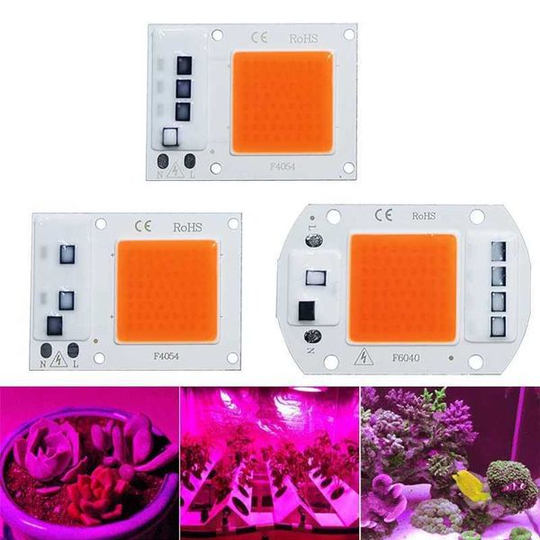 LED Grow COB Light Chip Full Spectrum AC 220V 10W 20W 30W 50W No need driver For Growth Flower Seedling Grow Plant Lighting X250205