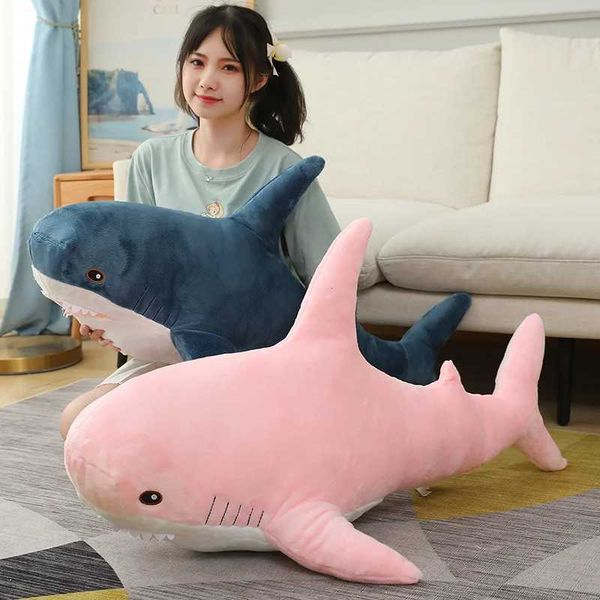 Simulated Shark Sea Creature Blue Pink Grey Fish Toy Super soft Dolls Pillow Bed Decor Birthday Gift for Girls Boys X2410281