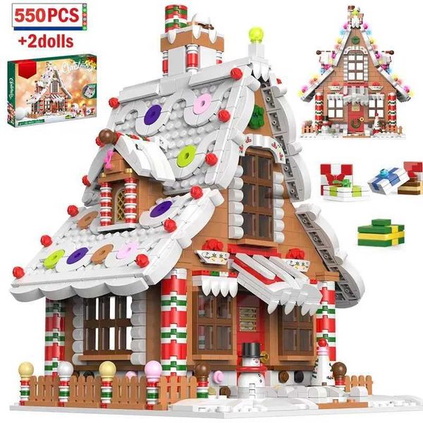 New Arrival NEW Christmas Tree Nutcracker Gingerbread House Snow Village New Year Atmosphere Decoration Toys Building Blocks Set Kids Gifts