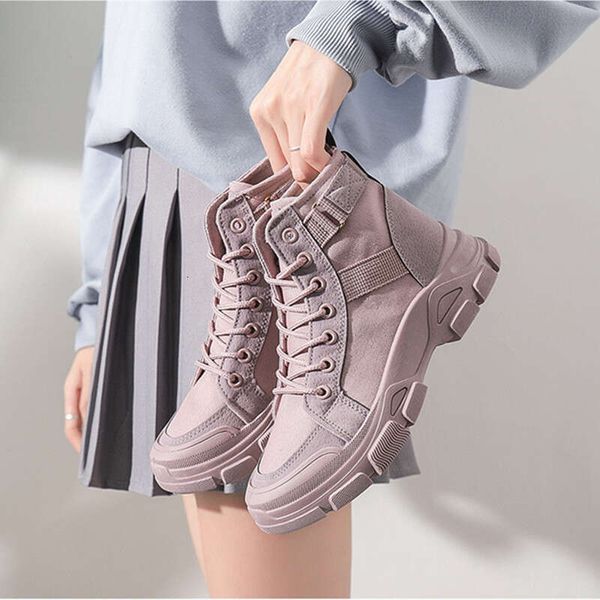 Martens Women 2023 Spring New Students All Knight High Top Small Short Boots Canvas Shoes