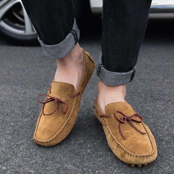 Business Men Casual Genuine Doug Lazy Slip On Shoes Leather Bottom Soft Su