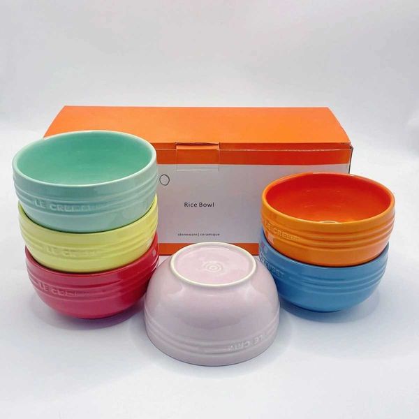 French Rice Bowl 11 X 6cm Ceramic Dessert Light Rainbow Stoneware Porcelain Candy Color Ramen Noodle Soup Bowls Tableware X250129