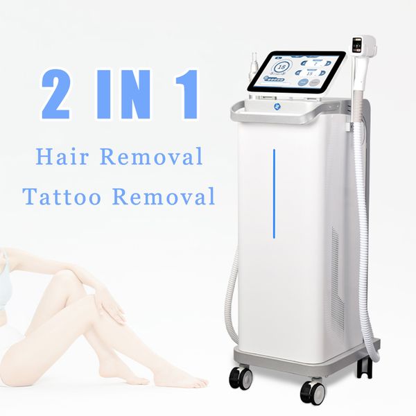 Best selling 2 in 1 nd yag laser hair removal diode skin whitening q switched tattoo removal machine for all skin tones