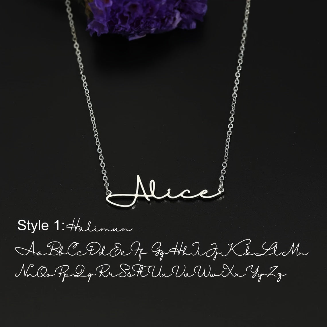 TEMU Stainless Steel Custom Name Necklace With Font Options, Personalized Fashion Jewelry For Women's Casual Attire