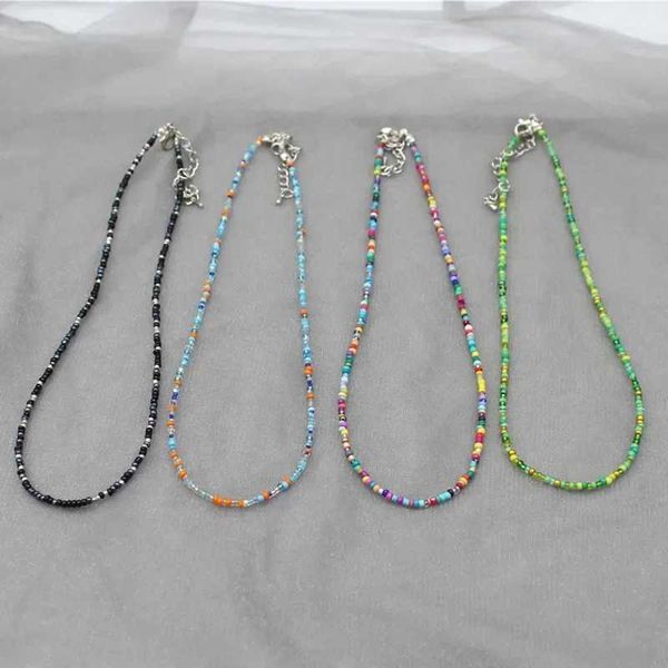 Pendant Necklaces Bohemia Simple Seed Beads Choker Necklace Women String Collar Charm Colorful Handmade Bohemia Jewelry Gift Fashion Jewelry