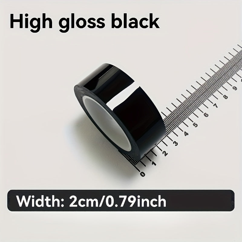 TEMU 1pc 5m-196.85inch Black Pvc Car Sticker, Diy Adhesive Protective Strip For Automatic Door Entrance Mat And Side Mirror, Suitable For The Whole