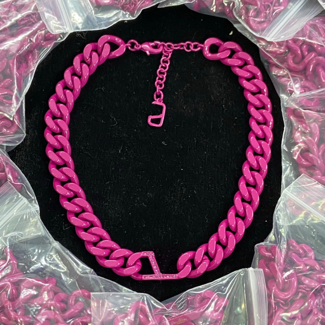 Rose Red CubaThick Chain Choker Necklaces Women Lady Copper Crude Mania Chain Necklace Jewelry Gifts Party Birthday Gift 247156BF