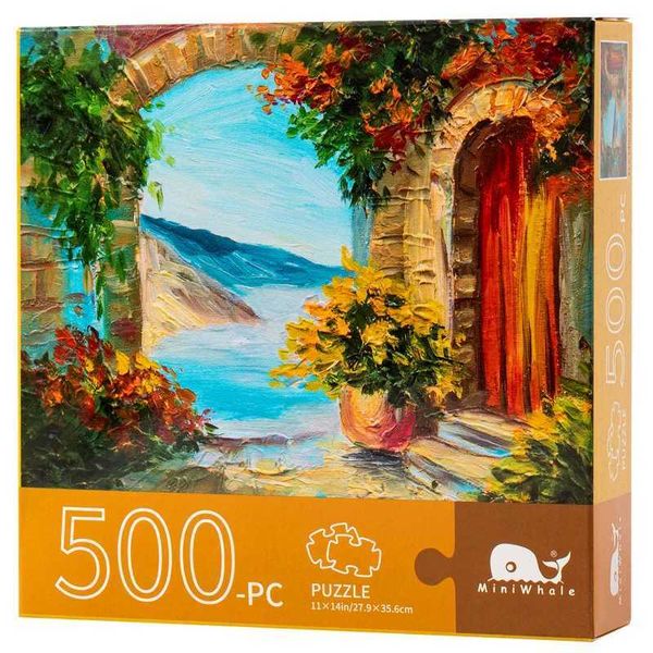 Puzzles Jigs Puzzle 500 Pieces for Adults Kid Monet Landscape Puzzle Toamy Seaside Arch Famous World Oil Painting Home Decoration