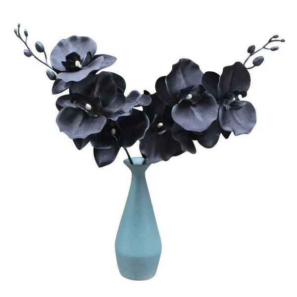 38 cm artificial flower black butterfly orchid silk Phalaenopsis used for weddings Christams home decoration valley plants lilies Y250110