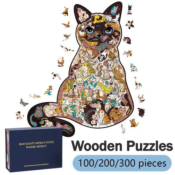 Adult wooden puzzle 100-200-300 unique irregular animal shaped wooden puzzles high difficulty puzzle X241122