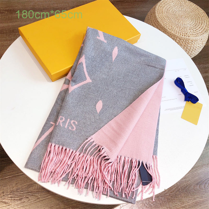 Top Women Man Designer Scarf Fashion Brand 100% Cashmere Scarves For Winter Womens And Mens Long Wraps Size 180x65cm Christmas Gift Scarfs