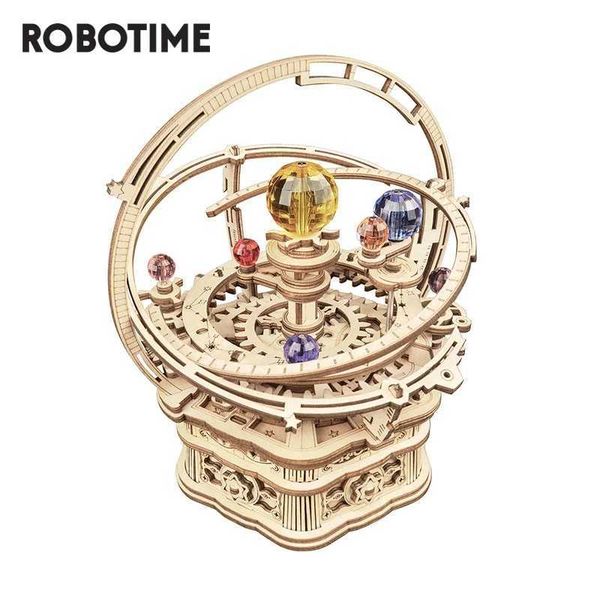 3D Puzzles Robotime Rokr 84 piece rotating DIY 3D Starry Night Wood Model Building Kit Assembly Music Box Childrens Toy Gift Y250112VKQK