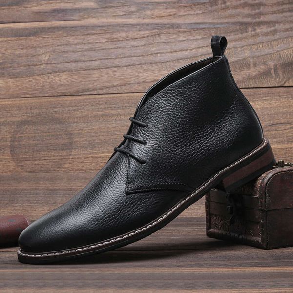 Hot Sale Classic Formal Dress Stivali Men Cow Leather Shoes Desert Chukka Boots