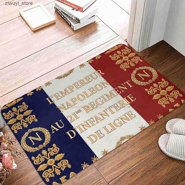 Carpets Non-slip Doormat Mat Napoleonic French Drapeaux Of 21Me Dinfanterie De Ligne 1812 Hallway Carpet Entrance Door Rug Home Decor L24091