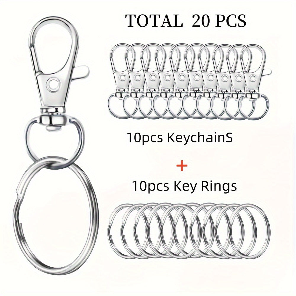 TEMU -50-70-90-120-150-180pcs 3.1cm- 1.22inch With Key Ring Rotating Lobster Key Chain Set, Used To Phone Chains, Bag Pendants, Car Key Pendants, Diy