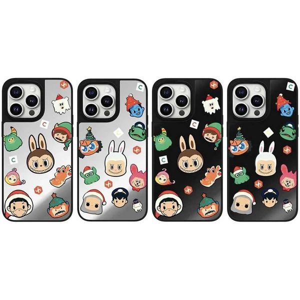Hot Sale Cute cartoon doll Christmas mirror magnetic phone case cover suitable for iPhone 11 12 13 14 15 16 Pro Max phone case suitable for