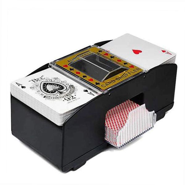 Automatic Playing Card Shuffler Mixer Games Poker Sorter Machine Dispenser for Travel Home Festivals Xmas Party Battery Operated 240531