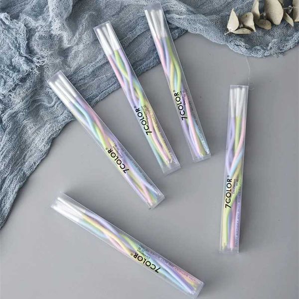 6pcs-set Thread Color Birthday Candles With Stand Cake Candle Party Supplies Wedding Decoration Baby Children Party AtmosphereC241214