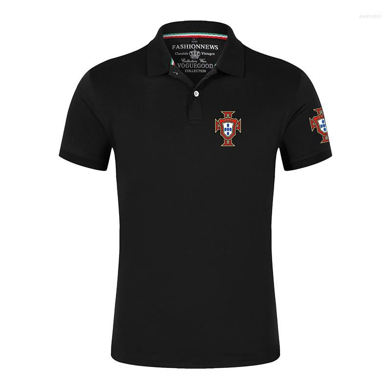 Men&#039;s Polos Footballer Portugal Men&#039;s Summer Breathable Solid Color Polo Shirts Printing Short Sleeve Comfortable Tops Clothing