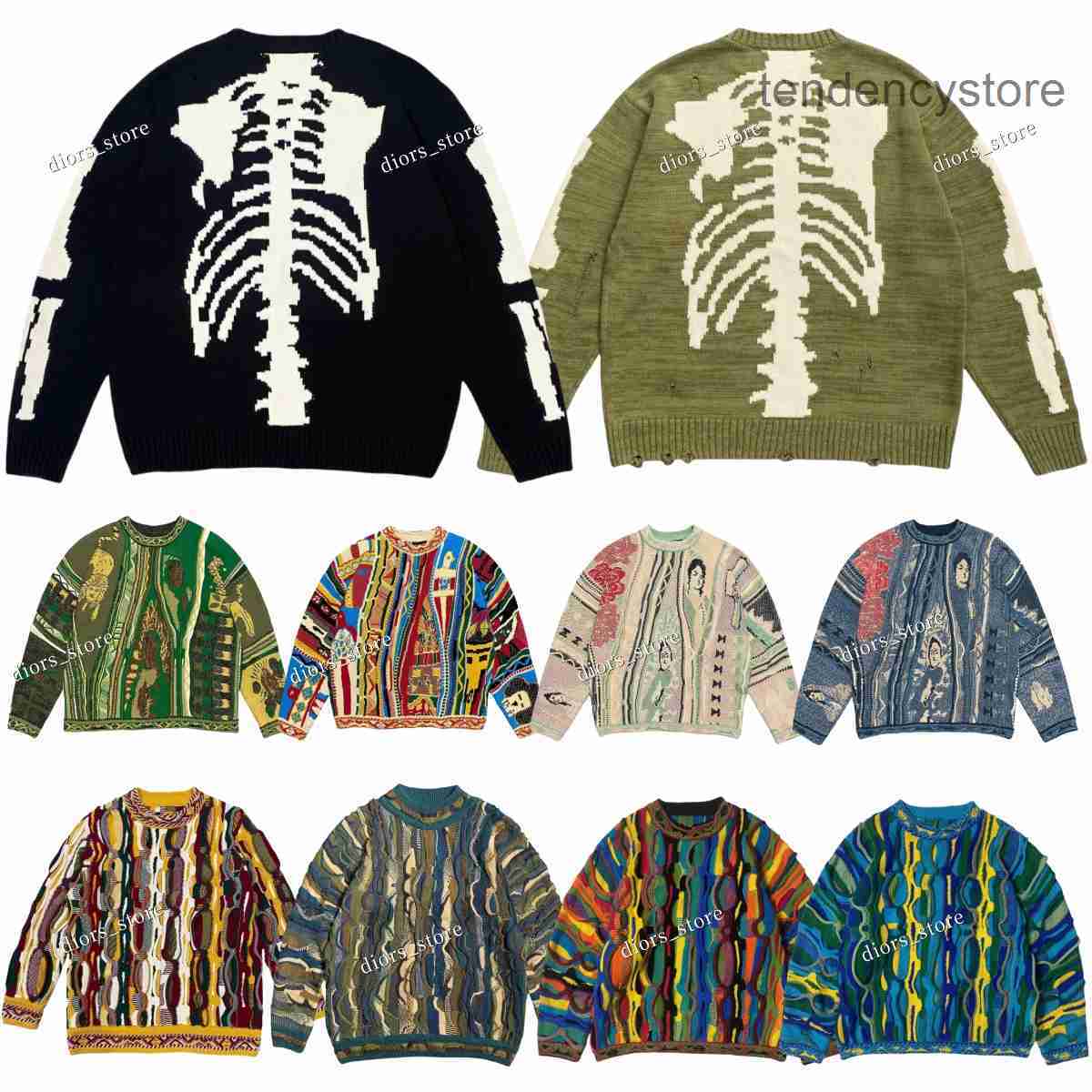 Men's Sweaters Kapital Men Sweaters Designer Brand Pollover Knit Mens Sweatshirts Winter Long Sleeve Sweaters S M L