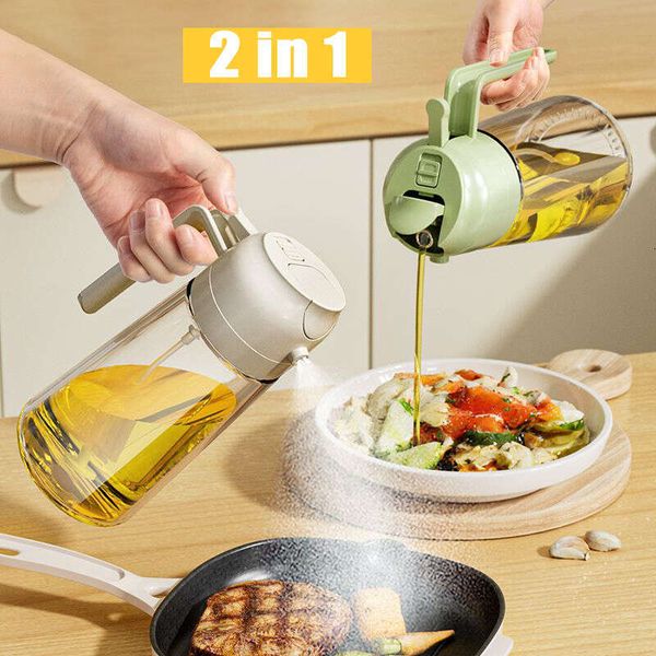 2 In 1 Spray Multifunction Glass Bottle For Cooking BBQ Dispensers Olive Oil Sprayer Mister Kitchen Gadgets