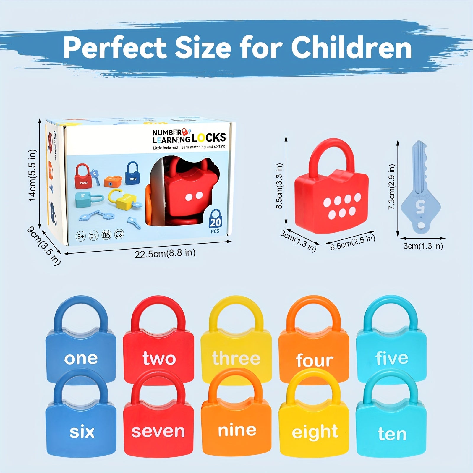 TEMU Toddler Learning Toys, 10pcs Kids Number Lock And Key Counting Toys For Toddlers 3-5, Preschool Activities Toys Games, Kindergarten Classroom