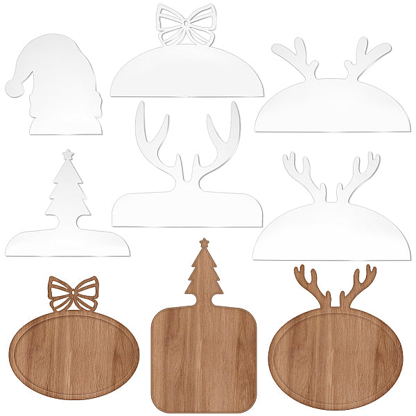 Plantillas acrílicas transparentes con tema navideño.