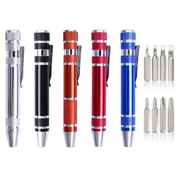Portable 8 in 1 Mini Screwdriver Set Small Screwdrivers Pen Magnetic Repair Tools Compact Precision Gadgets Computer Eyeglasses Daily Home I
