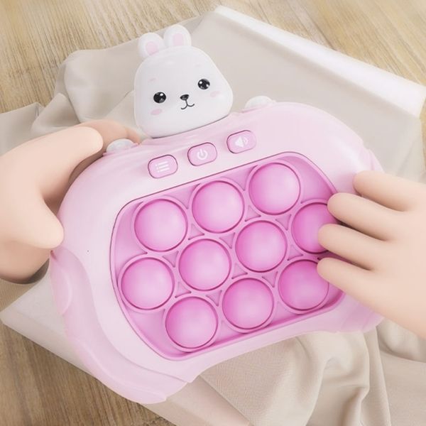 Decompression Toy Cute Rabbit Style Adult Children Handheld Game Console Stress Relief Fidgets Toy Joyful Flashing Dimple-Bubble Press Puzzl