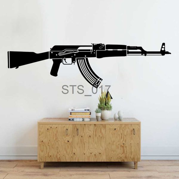 Other Decorative Stickers Large AK47 Gun Army Solider Wall Sticker Boy Room Bedroom Ak47 Rifle Clip Fir earm Wall Decal Play Room Living Roo