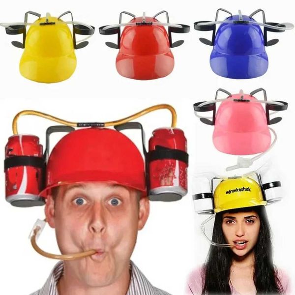 Fast Delivery Lazy Creative Beer Beverage Hat Birthday Party Outdoor Beer Hat Lazy Drinking Beverage Helmet Headgear Y240810