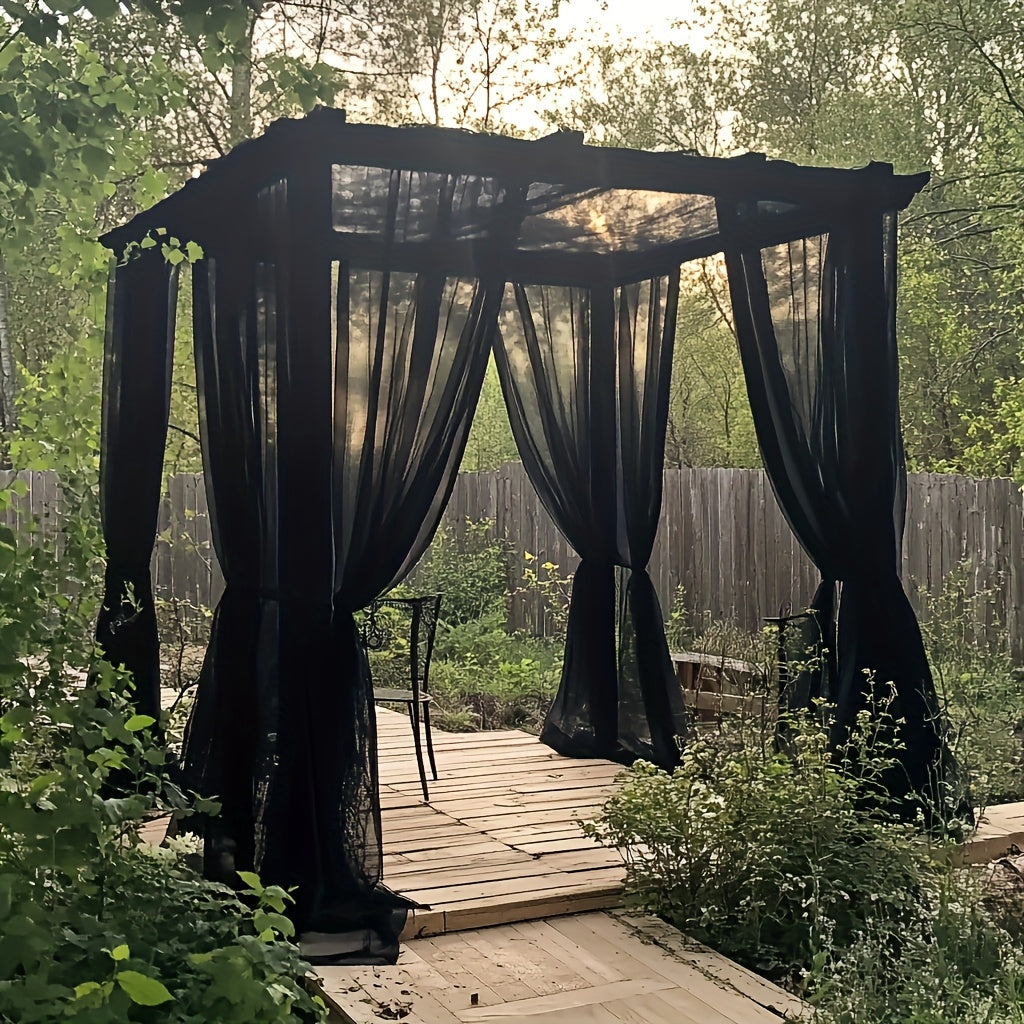 TEMU 4-pack Outdoor Net - Heavy-duty Insect Proof Curtain With Installation, Lightweight & Breathable Polyester Netting For Patio, Camping, Gazebo,