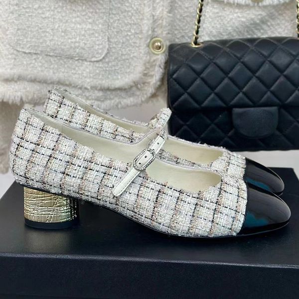 toe new arrive women sweet Marry Jane heels hot sale high quality classic brand designer one belt round heel buckle strap ladies runway pump