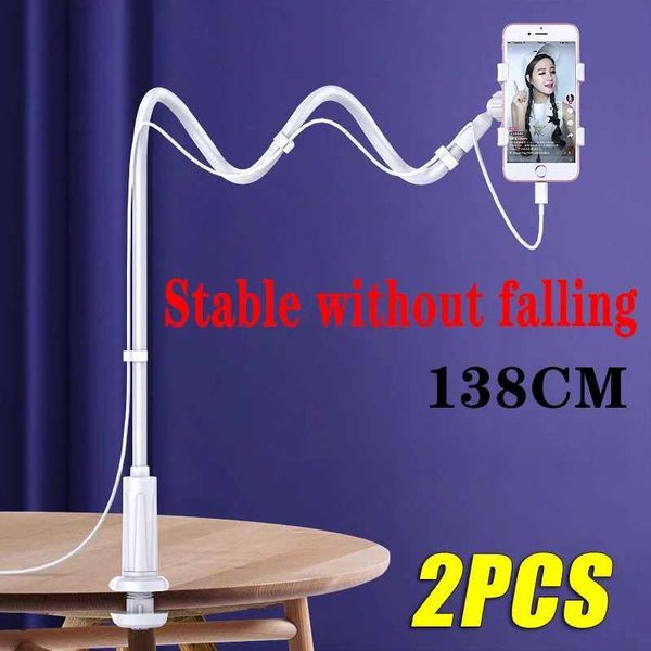 Mounts Holders 138cm Cell Phone with Handle Desktop Bedside Extension Creative Spiral Holder Straight Stands S246062