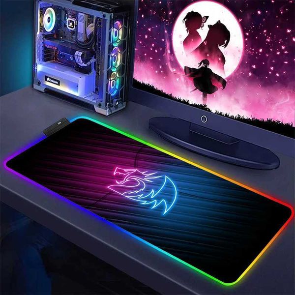 Mouse Pads Wrist Rests Mousepad Xxl Game Redragon Computer Accessories LED Mouse Pads RGB Desk Pad Deskmat Gaming Gamer Mat Anime Office Mou