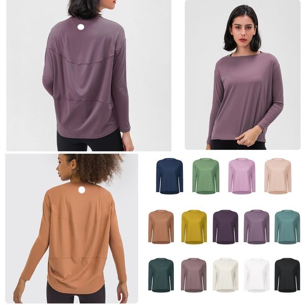 140 Yoga Align Workout Long Sleeve Shirt Women Sports Tops Fiess Shirts BumCovering Length Sweatshirts Super Soft Relaxed Fit Autumn Winter