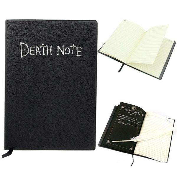 Notepads A5 Anime Death Note Notebook Set Leather Journal and Necklace Feather Pen Journal Death Note Pad for Gift 220914