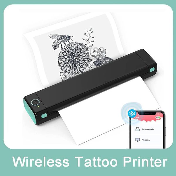 WirelessThermal Tattoo Printer Copier Rechargeable Stencil Machine Home Travel Supporte Phone Laptops 240430