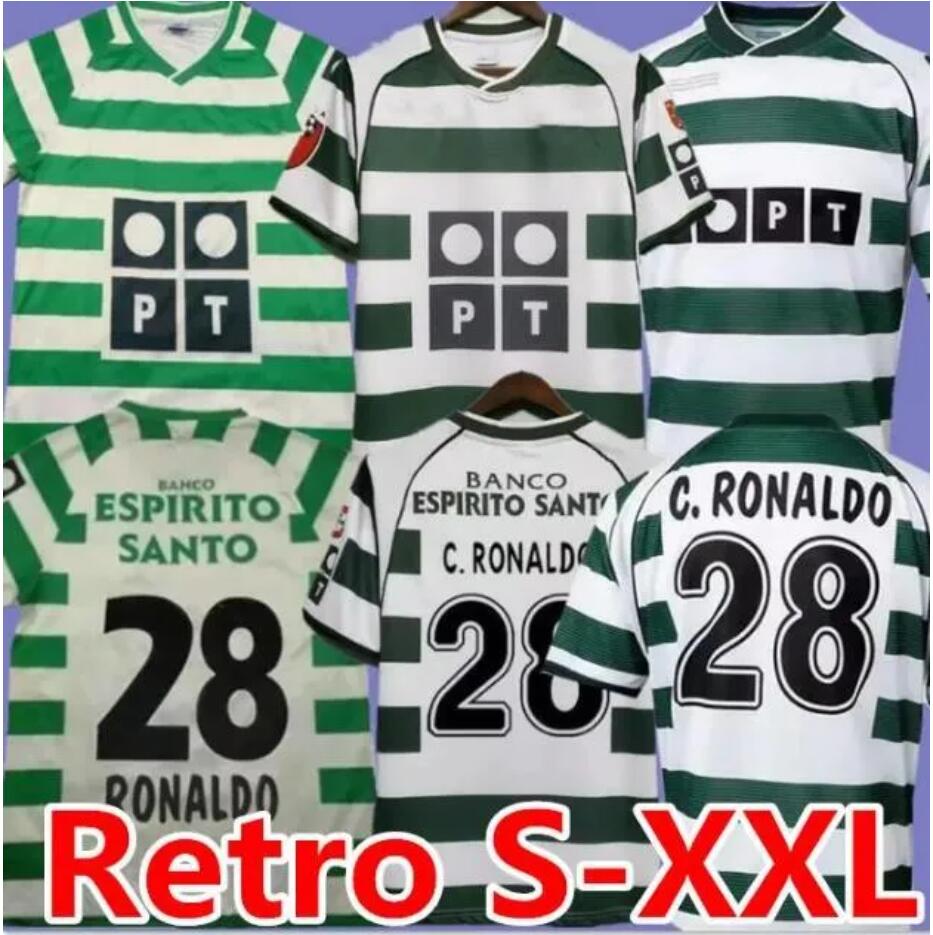 01 02 03 04 Lisboa retro soccer jerseys ronaldo Marius Niculae Joao Pinto 2001 2002 2003 2004 Lisbon C.RONALDO Classic Vintage football shirts tops