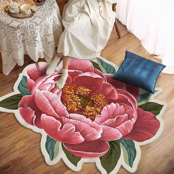 Carpets Flower Carpet In The Living Room Thickened Sofa Table Mat Bedroom Decor Bath Mat Large Area Rugs for Bedroom Lounge Rug Carpets 2308