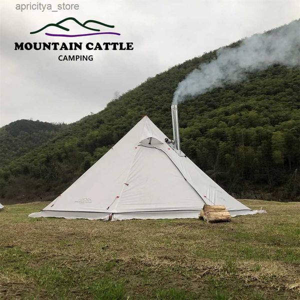 Tents and Shelters 400 Winter Ultra Light Outdoor Camping Teepee 210T Flat Pyramid Tent with Skiing Large Pole less Tent Backpack Hiking Tra