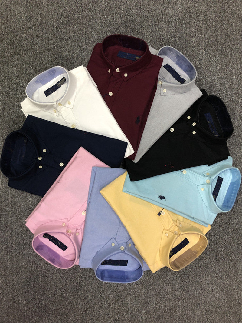 mens designer shirt 2023 dress shirt Mens Shirts Top horse Embroidery blouse Long Sleeve Solid Color Slim Fit Casual Business clothing Long-sleeved