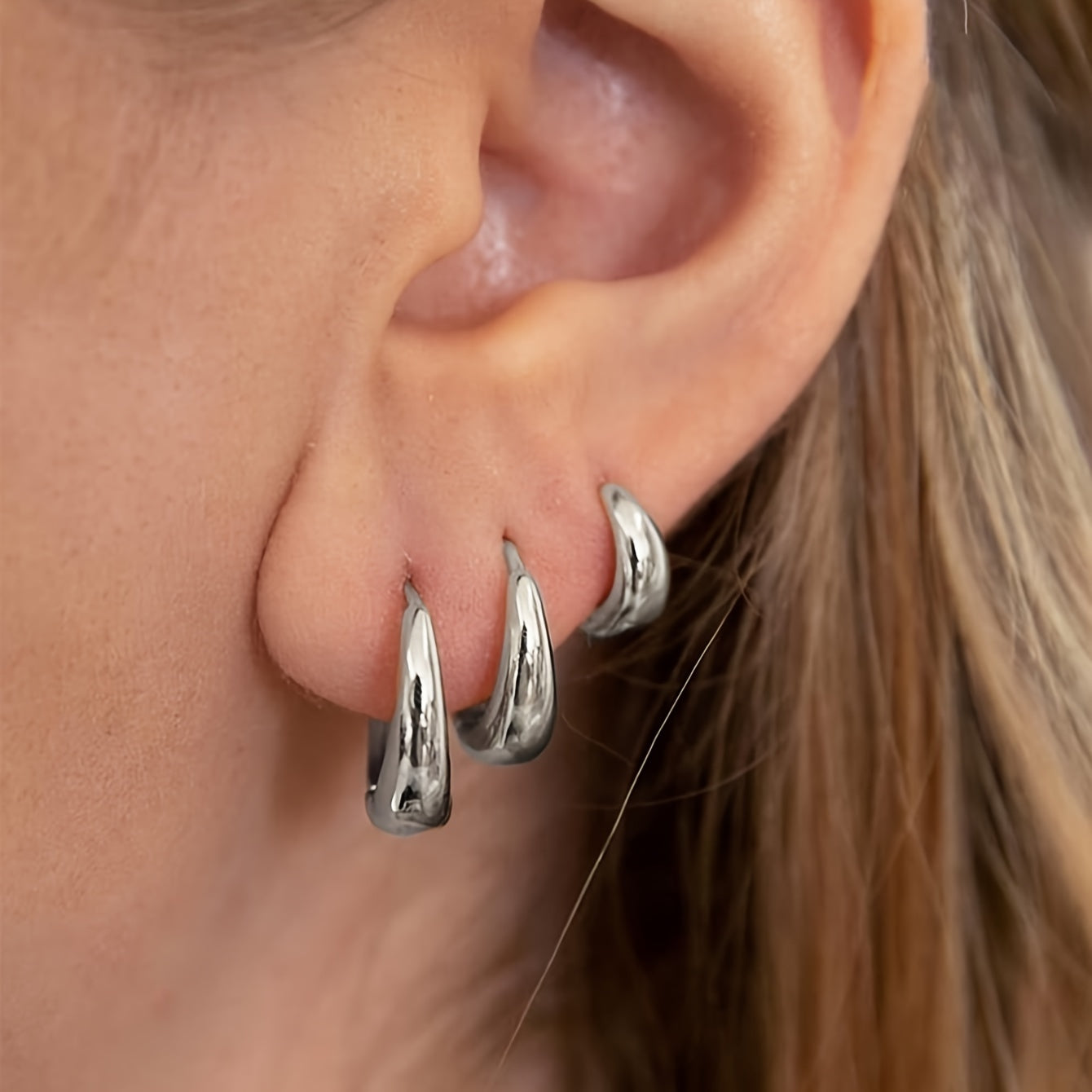 TEMU 6pcs Fashionable Minimalist Silvery Copper Ear Cuff Earring Set For Parties, Dates, And Casual Attire, Modern Earrings, Lightweight Earrings,