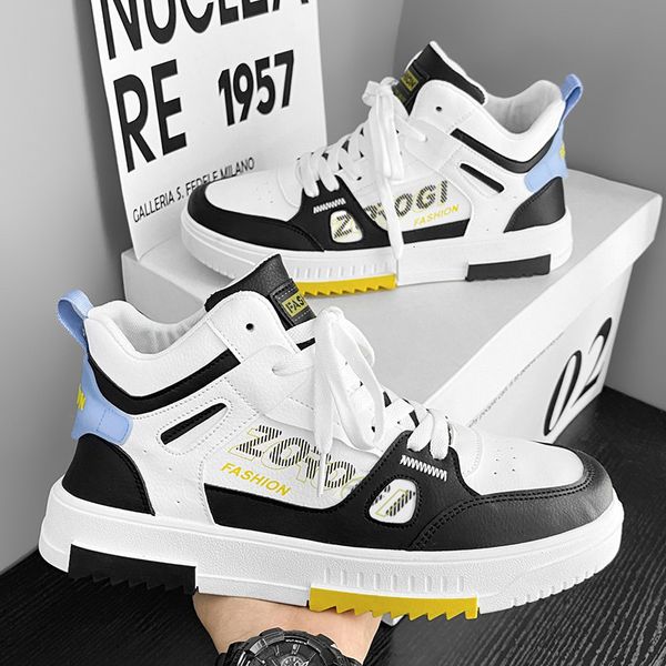 New Spring Versatile Comfortable Sports Men&#039;s Trendy Middle School Boys High Top Casual Board Shoes